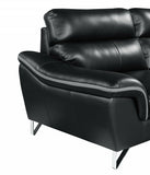 36" Charming Black Leather Sofa