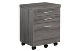 17.75" x 18.25" x 25.25" Dark Taupe Black Particle Board 3 Drawers