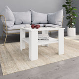Coffee Table White 23.6"x23.6"x16.5" Chipboard