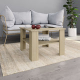 Coffee Table White 23.6"x23.6"x16.5" Chipboard