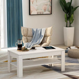 Coffee Table White 43.3"x23.6"x18.5" Chipboard