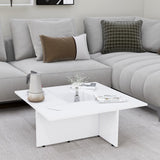Coffee Table White 31.3"x31.3"x11.8" Chipboard