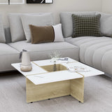 Coffee Table White 31.3"x31.3"x11.8" Chipboard