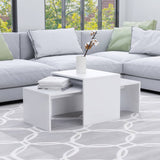 Coffee Table Set White 39.4"x18.9"x15.7" Chipboard