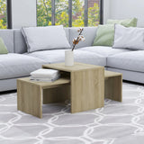 Coffee Table Set White 39.4"x18.9"x15.7" Chipboard