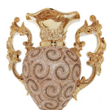 Ambrose Gold Plated Crystal Embellished Ceramic Vase (12.2 In. x 7.1