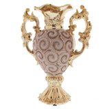 Ambrose Gold Plated Crystal Embellished Ceramic Vase (12.2 In. x 7.1
