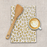 Gold Leopard Print Tea Towel