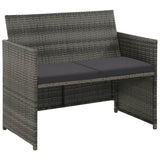 2 Seater Garden Sofa with Cushions Black Poly Rattan